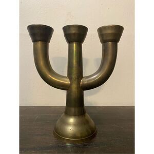 Vintage solid brass candle stick holder